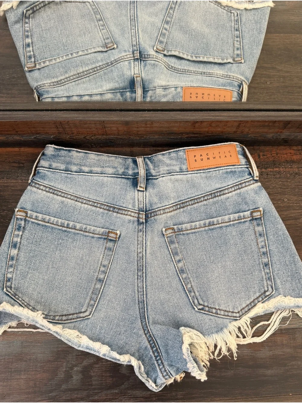 PACSUN Light Blue Denim Shorts